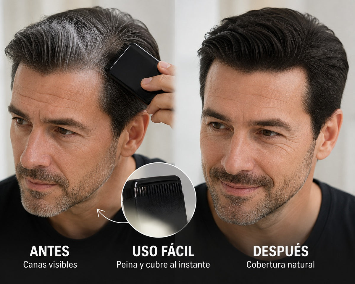 CanasZero™ 2x1 Peina, Cubre y Disimula tus Canas en Minutos